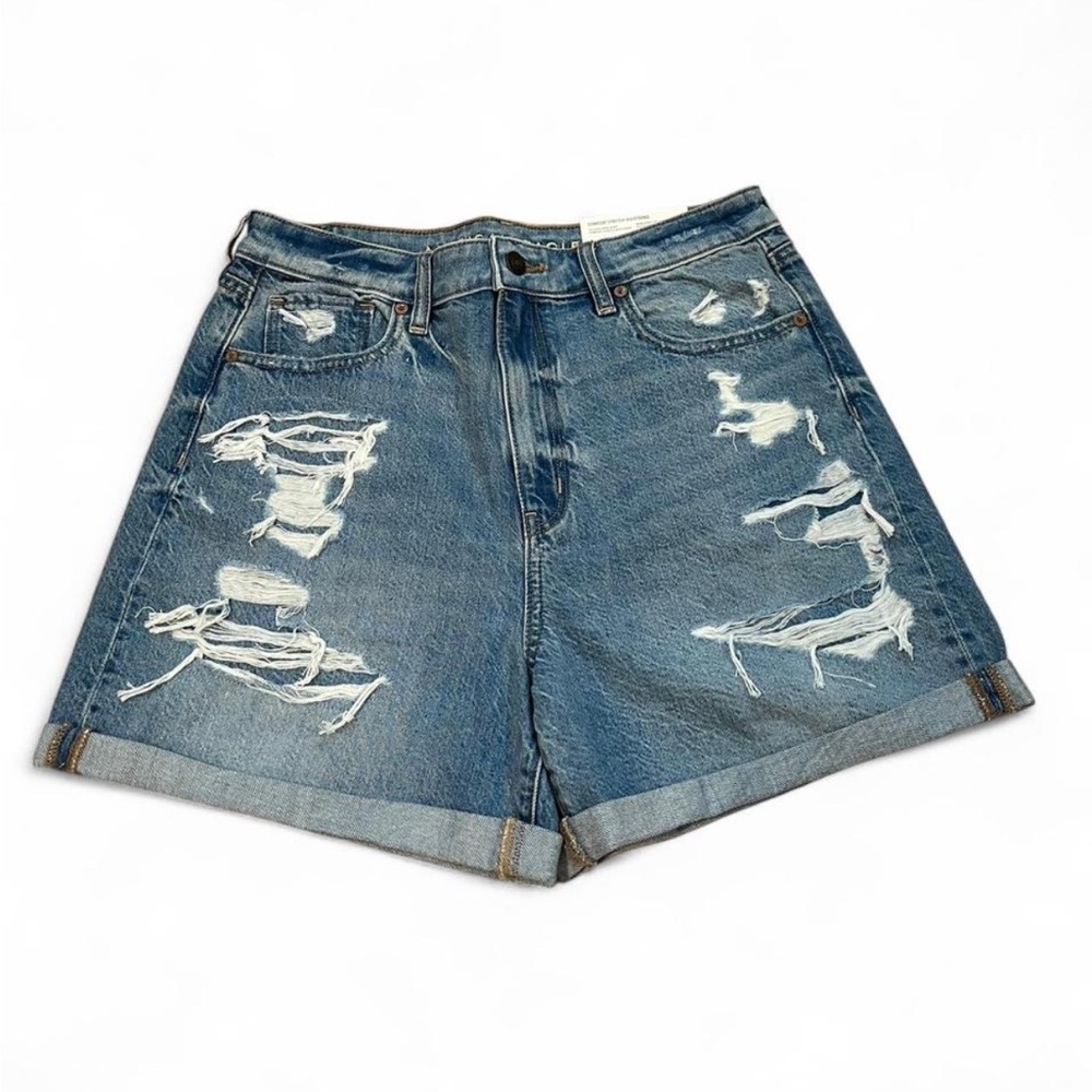 American Eagle Outfitters Blue Highest Rise Relaxed Mom Short